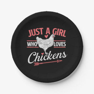 Just A Girl Who Loves Chickens - Chicken Lover Pou Paper Plate