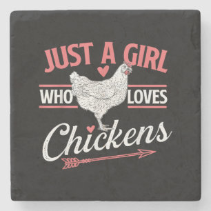 Just A Girl Who Loves Chickens - Chicken Lover Pou Stone Coaster