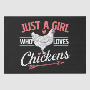Just A Girl Who Loves Chickens - Chicken Lover Pou Tissue Paper