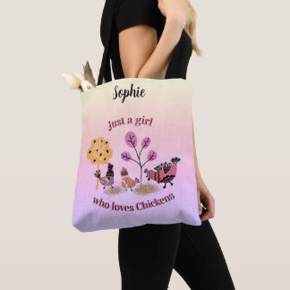 Just A Girl Who Loves Chickens Country Folk Art    Tote Bag