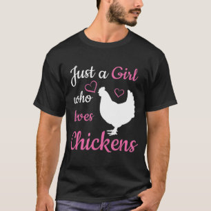 Just A Girl Who Loves Chickens Cute Animal T-Shirt
