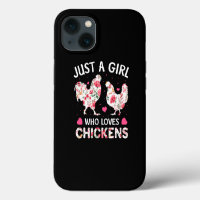 Just a Girl Who Loves Chickens Cute Chicken Flower