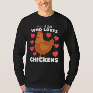 Just A Girl Who Loves Chickens Cute Poultry Kids T-Shirt