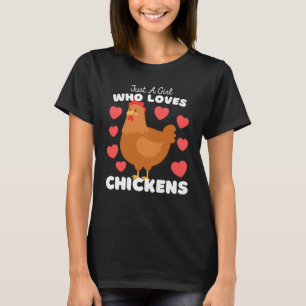 Just A Girl Who Loves Chickens Cute Poultry Kids T-Shirt
