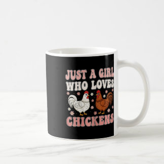 Just A Girl Who Loves Chickens Groovy Chicken Love Coffee Mug
