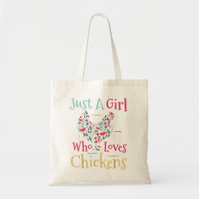 Just A Girl Who Loves Chickens Poultry Lover Cute Tote Bag (Front)