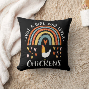 Just A Girl Who Loves Chickens Rainbow Gifts Poult Cushion