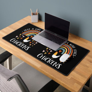 Just A Girl Who Loves Chickens Rainbow Gifts Poult Desk Mat