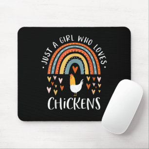 Just A Girl Who Loves Chickens Rainbow Gifts Poult Mouse Pad