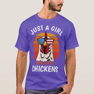 Just a Girl who Loves Chickens Youth Chicken Desig T-Shirt