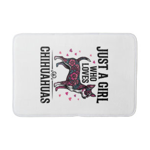 Just A Girl Who Loves Chihuahuas Vintage Dog Desig Bath Mat