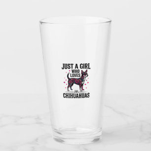 Just A Girl Who Loves Chihuahuas Vintage Dog Desig Glass