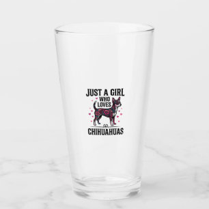 Just A Girl Who Loves Chihuahuas Vintage Dog Desig Glass