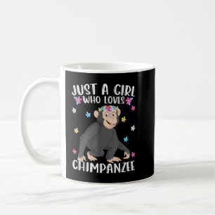 Just A Girl Who Loves Chimpanzees Cute Chimpanzee Coffee Mug