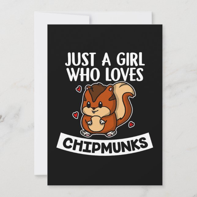 Just A Girl Who Loves Chipmunks Chipmunk Costume Invitation (Front)