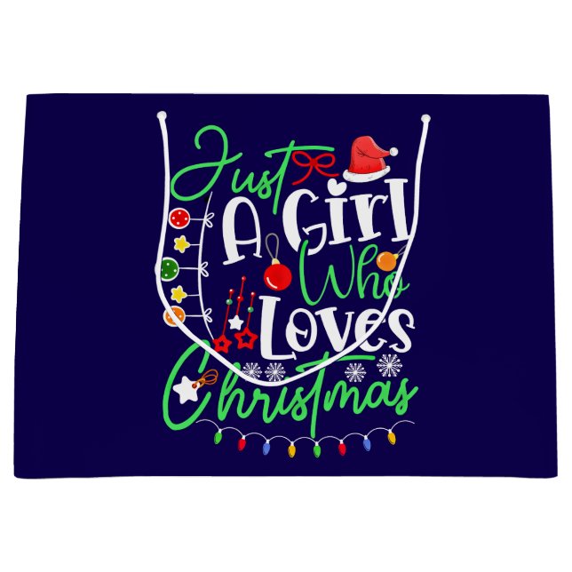 Just A Girl Who Loves Christmas-64714 Large Gift Bag (Front)