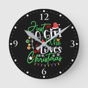 Just A Girl Who Loves Christmas-64714 Round Clock