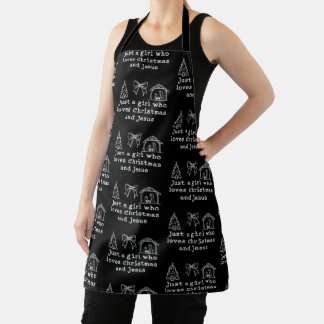 Just a Girl Who Loves Christmas and Jesus Nativity Apron
