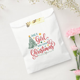 Just A Girl Who Loves Christmas Favour Bag