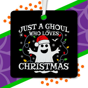Just A Girl Who Loves Christmas Funny Halloween Metal Tree Decoration