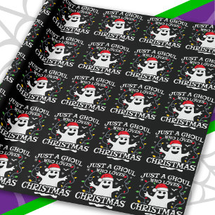 Just A Girl Who Loves Christmas Funny Halloween Wrapping Paper