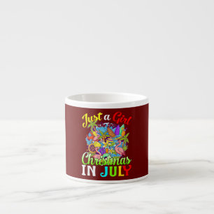Just A Girl Who Loves Christmas In July Flamingo Espresso Cup