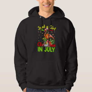 Just A Girl Who Loves Christmas In July Flamingo Hoodie