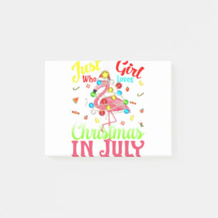 Just A Girl Who Loves Christmas In July Flamingo Post-it Notes