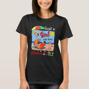 Just A Girl Who Loves Christmas In July Flamingo S T-Shirt