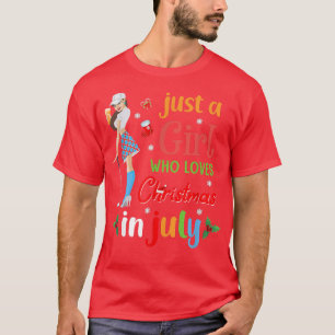 Just A Girl Who Loves Christmas In July Golf Lover T-Shirt
