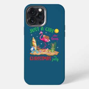 Just a Girl Who Loves Christmas In July Pink iPhone 13 Pro Max Case
