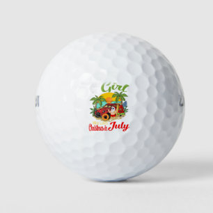 Just A Girl Who Loves Christmas In July Santa Golf Balls