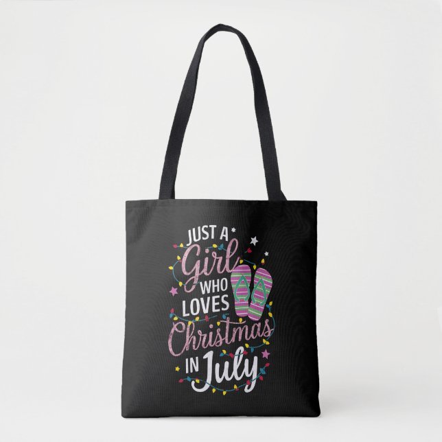 Just A Girl Who Loves Christmas in July Summer Tote Bag (Front)