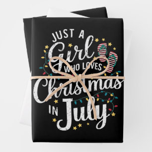 Just A Girl Who Loves Christmas in July Summer Wrapping Paper Sheet