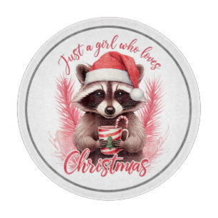 Just A Girl Who Loves Christmas Racoon-71692 Cutting Board