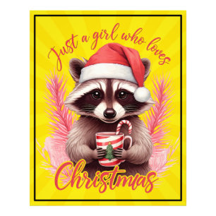 Just A Girl Who Loves Christmas Racoon-71692 Photo Print