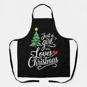 Just A Girl Who Loves Christmas Tree Family Gift Apron