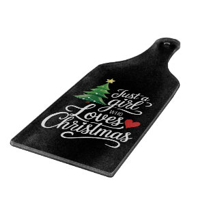 Just A Girl Who Loves Christmas Tree Family Gift Cutting Board