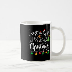 Just A Girl Who Loves Christmas Tree Red Santa Hat Coffee Mug