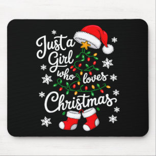 Just A Girl Who Loves Christmas Tree Xmas Mouse Pad
