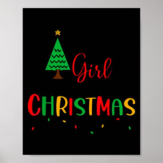Just A Girl Who Loves Christmas, Women, Girls, Kid Poster (Front)