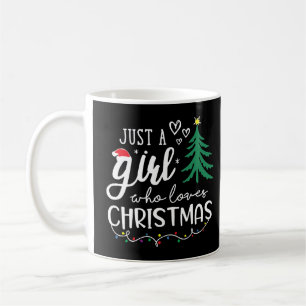 Just A Girl Who Loves Christmas Xmas Lights Christ Coffee Mug