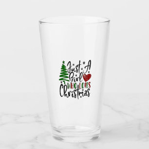 Just a Girl Who Loves Christmas Xmas Lovers Glass