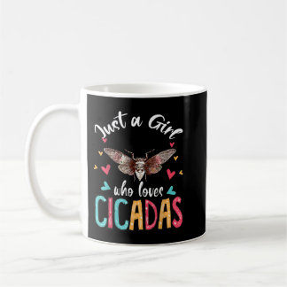 Just A Girl Who Loves Cicadas Matching Floral Cica Coffee Mug