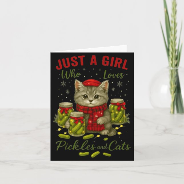 Just A Girl Who Loves Ckles And Cats Christmas  Card (Front)