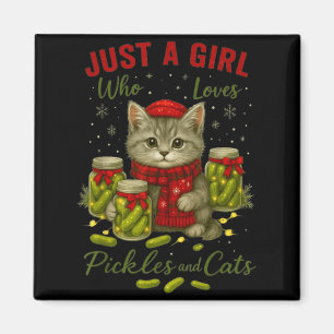 Just A Girl Who Loves Ckles And Cats Christmas Magnet
