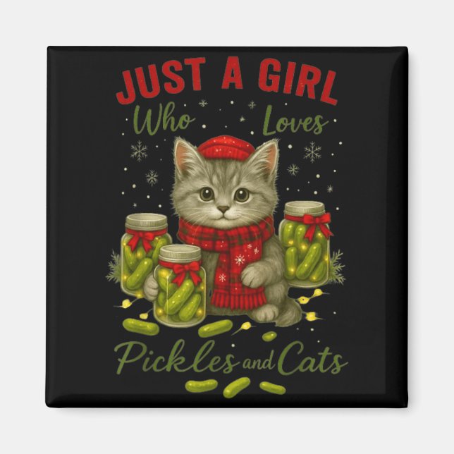 Just A Girl Who Loves Ckles And Cats Christmas  Magnet (Front)
