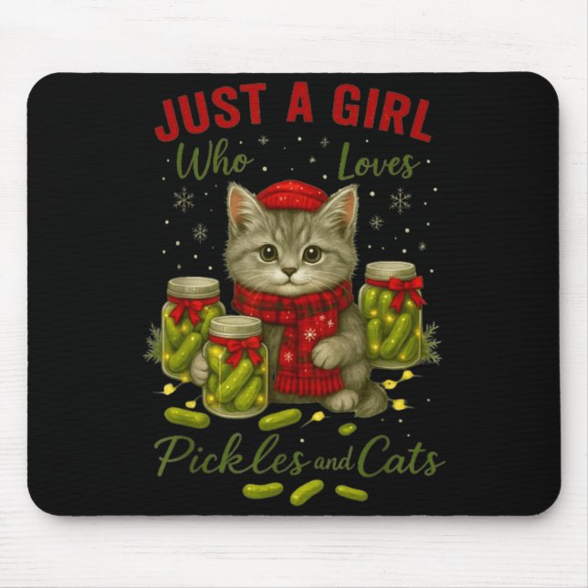 Just A Girl Who Loves Ckles And Cats Christmas  Mouse Pad (Front)