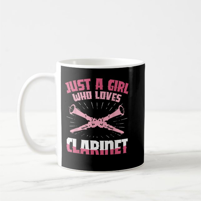 Just A Girl Who Loves Clarinet Clarinetist Music L Coffee Mug (Left)