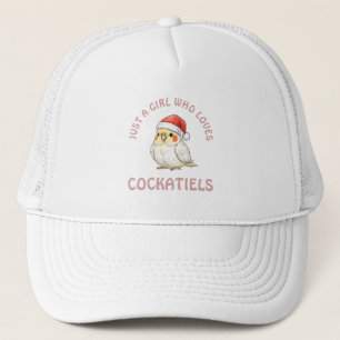 Just a Girl who loves Cockatiels Christmas Trucker Hat